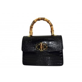 Handtasche aus Leder mit Krokoprägung       190