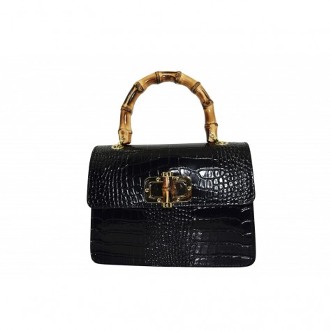 Handtasche aus Leder mit Krokoprägung       190