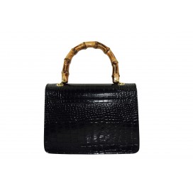 Handtasche aus Leder mit Krokoprägung       190