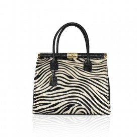 Sac à main en cuir de poney et crocodile         202