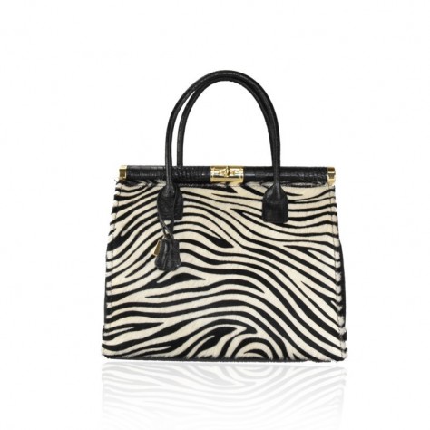 Handtasche aus Ponyfell und Krokoleder        202