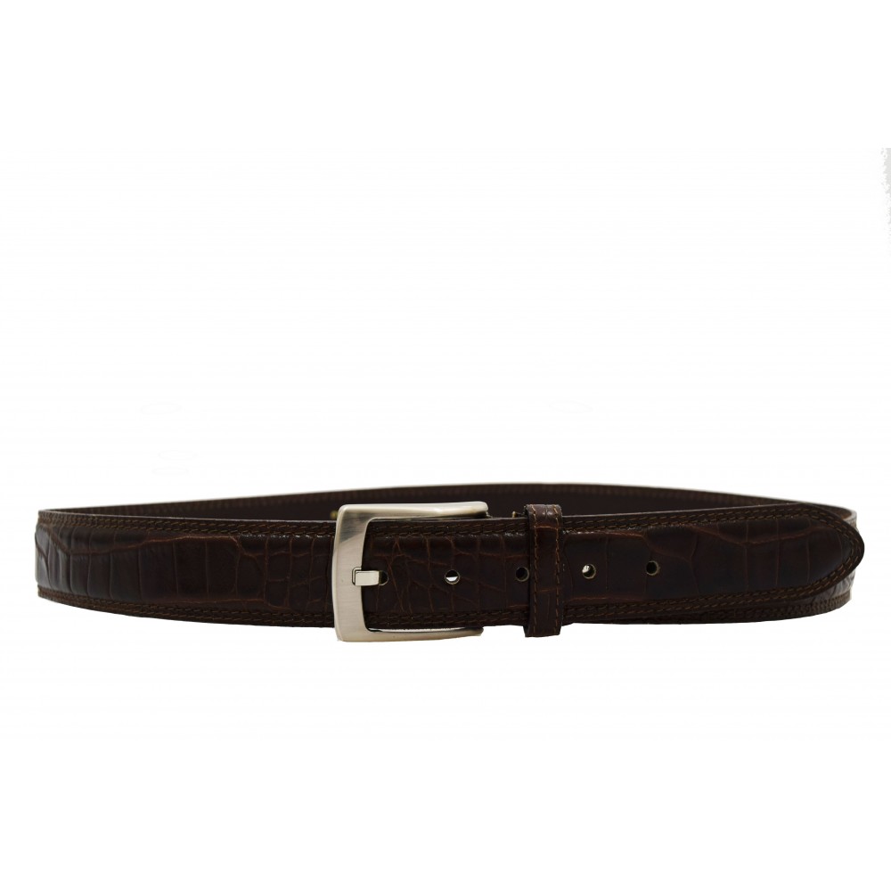 Ceintures en cuir imprimé croco mm. 40