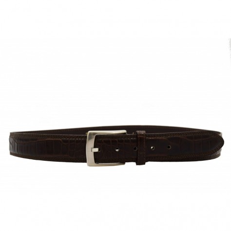 Croc print leather belts mm. 40