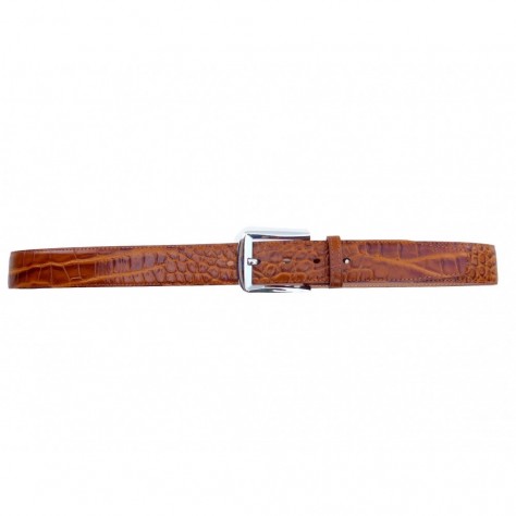 Croc print leather belts mm. 40