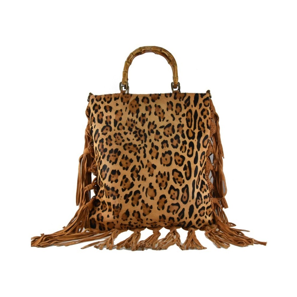 Sac à main en cuir de poney imprimé militaire     201