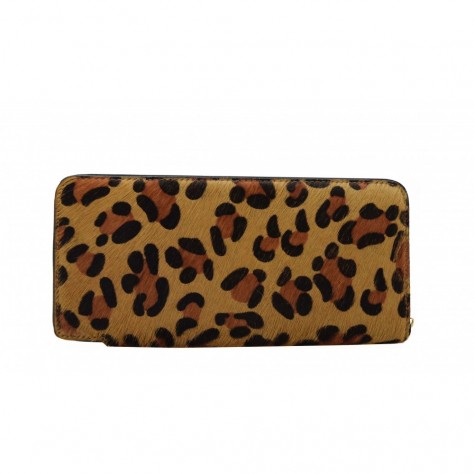 Portafoglio donna di pelle cavallino maculato marrone  149P