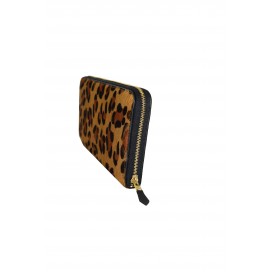 Wallet braun Pony Haut Frau mit Leopardenmuster  149P