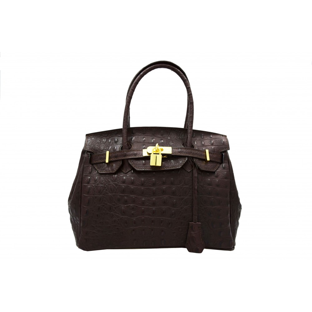 SAC A MAIN EN CUIR IMPRIME CROCODILE      008