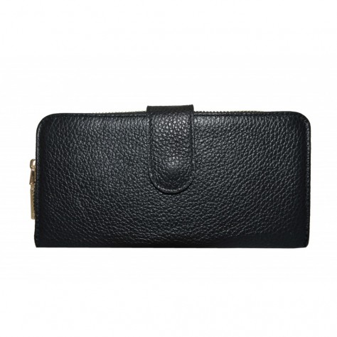 Women's wallet in black grained leather    159P