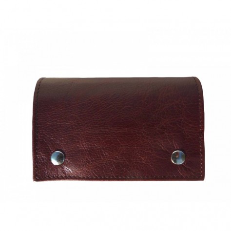 Porte tabac en cuir de veau marron            010