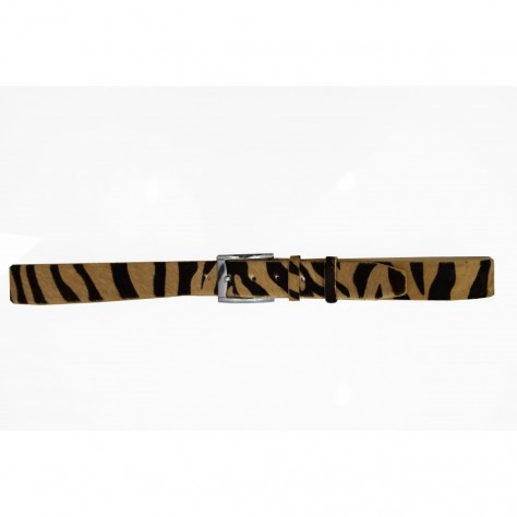 Ledergurte Pferd braun Zebradruck 40 mm.