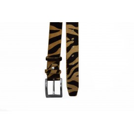 Ledergurte Pferd braun Zebradruck 40 mm.