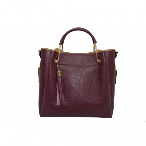 Borsa a mano media di pelle martellata          132