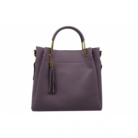 Borsa a mano media di pelle martellata          132