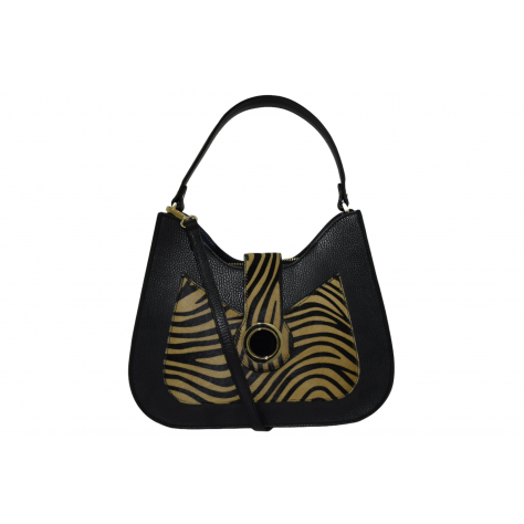 Borsa a mano di pelle /cavallino zebrato marrone   215