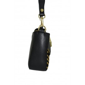 Borsa a mano di pelle nera/pelle cavallino zebrato  214